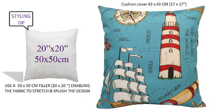 Seaside Coastal Style Water Resistant Patio Garden Cushions 17 x 17 Inches Durable Decorative Throw Pillows for Indoor Outdoor Use by OLIVIA ROCCO