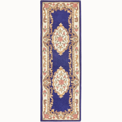Decorative rug with intricate patterns on a white background