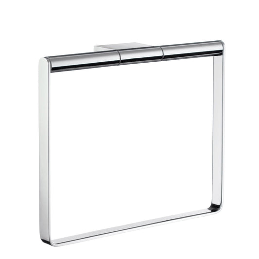 Smedbo AIR AK344 Wall-Mounted Towel Ring — Polished Chrome Rectangular Form with Concealed Square Wall Bracket