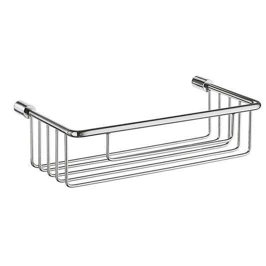 Smedbo Sideline DK1001 Wall-Mounted Polished Chrome Shower Basket — Solid Brass Wire Frame, 215mm Wide