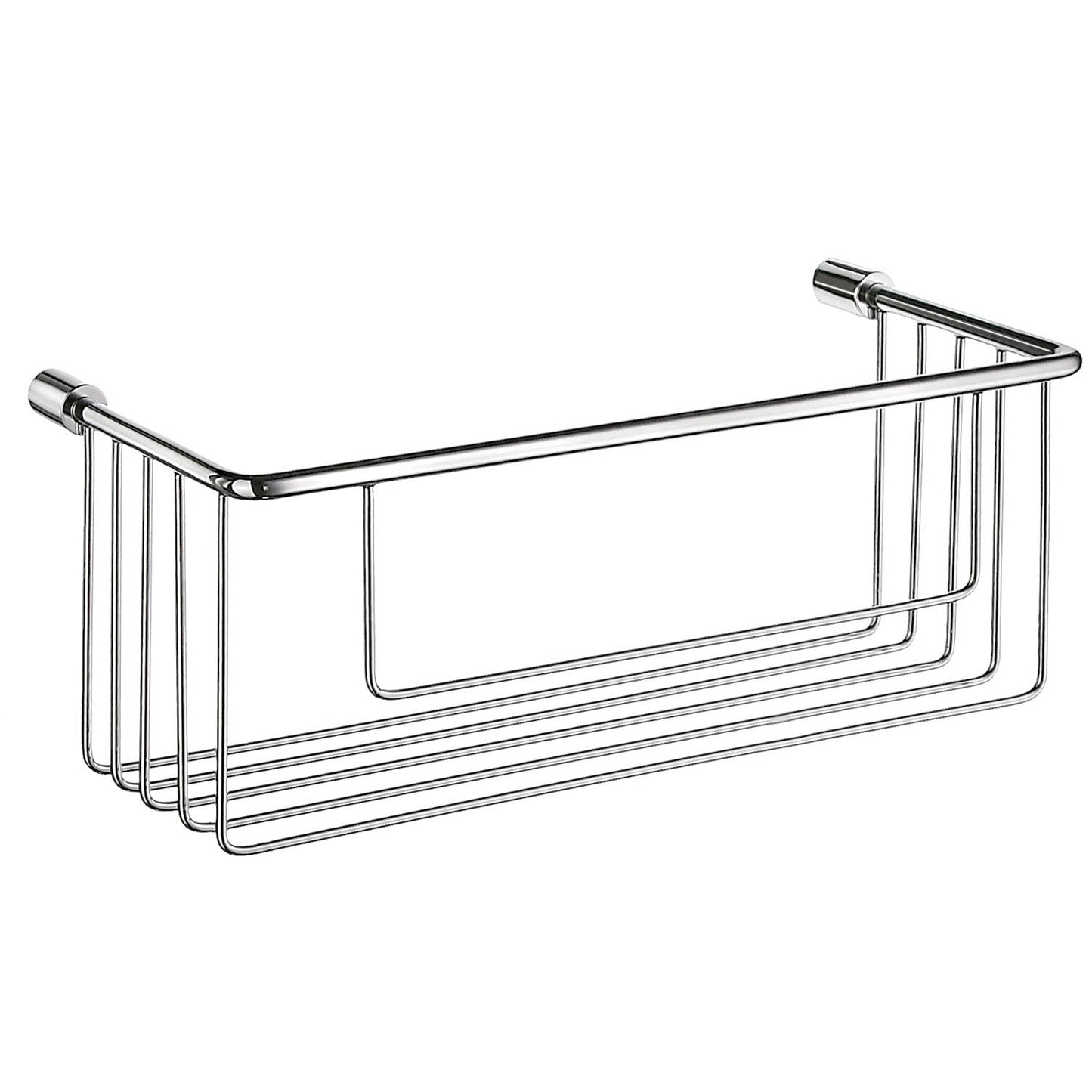 Smedbo Sideline DK1002 Large Wall-Mounted Polished Chrome Shower Basket — Solid Brass Wire Frame, 267 mm Wide