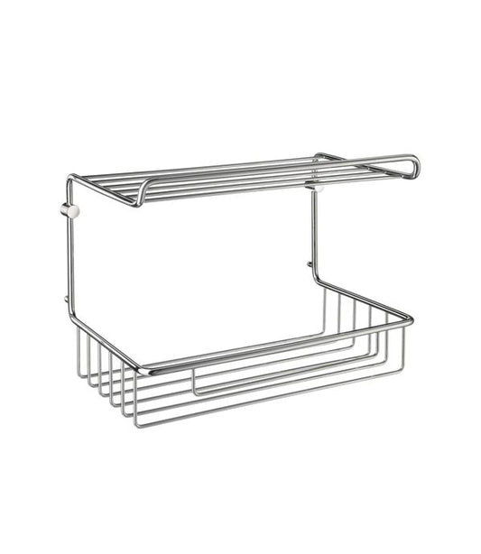 Smedbo Sideline DK1055 Wall-Mounted Guest Towel Basket — Polished Chrome Wire Frame, 297mm Wide