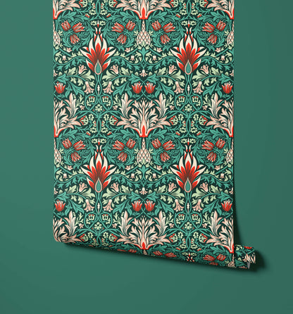 Bobbi Beck Snakeshead Arts and Crafts Floral Wallpaper