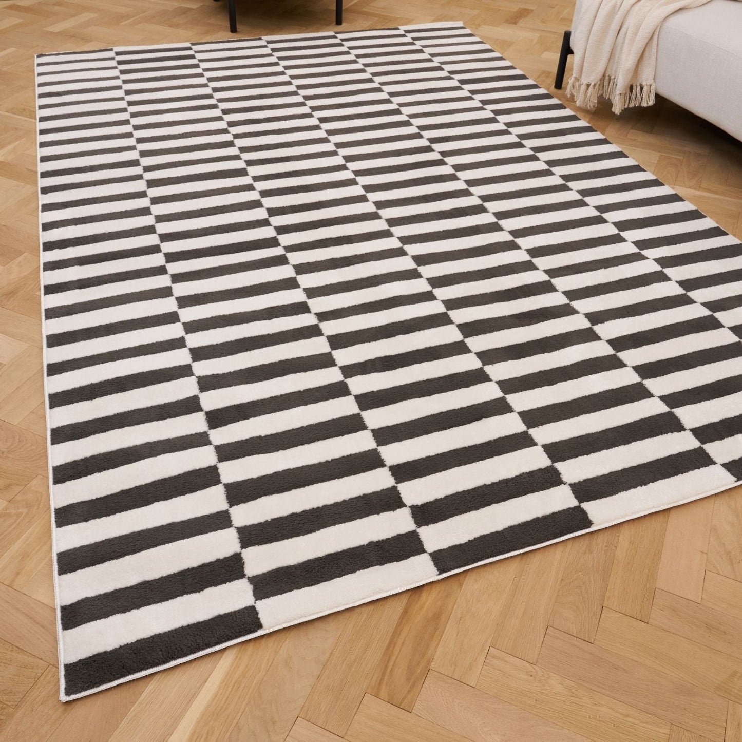 Loft Striped Dark Grey Rug