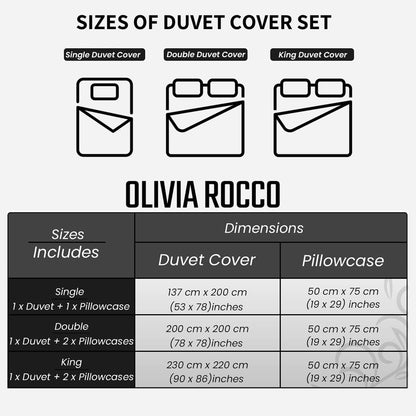 Taxila Duvet Cover Set Easy Care Quilt Covers with Pillowcases Super Soft Reversible Bedding Bed Linen Sets for Bedroom Décor by OLIVIA ROCCO