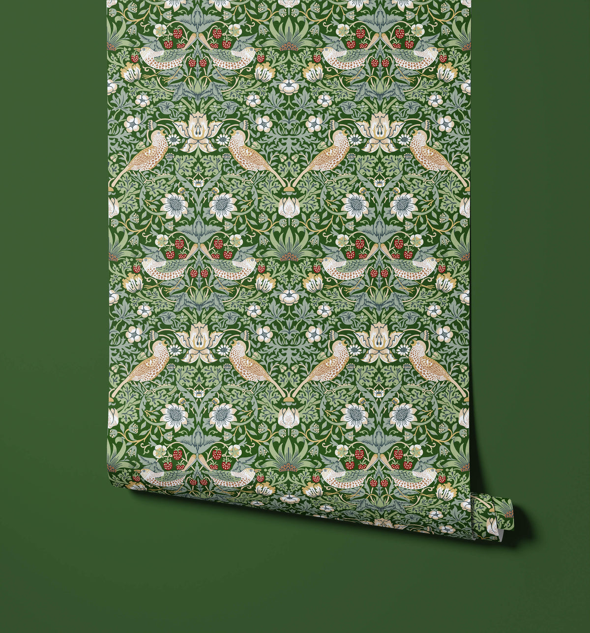 Bobbi Beck Thief Strawberry and Bird Wallpaper