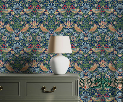 Bobbi Beck Thief Strawberry and Bird Wallpaper