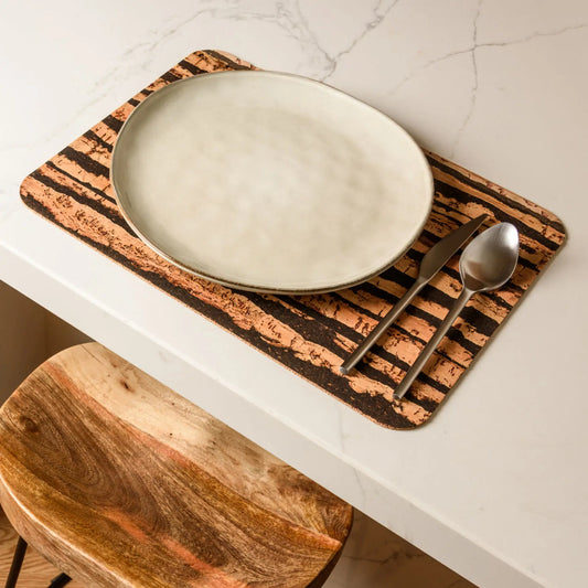 Tiger Design Rectangular Cork Placemats | Set of 4