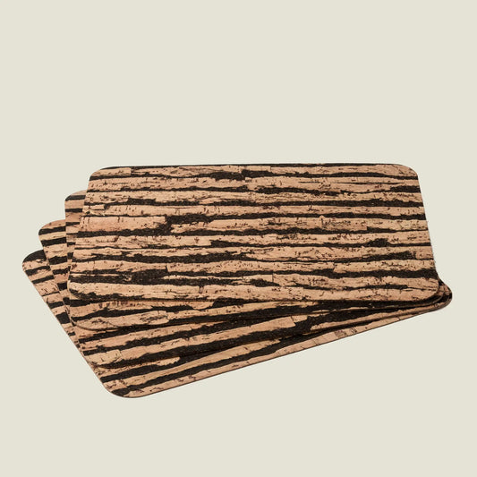 Tiger Design Rectangular Cork Placemats | Set of 4