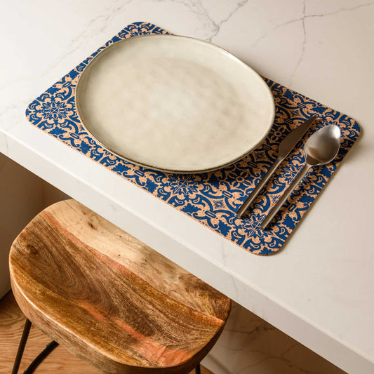 Tile Design Cork Placemats | Rectangular | Set of 4 | Made in Portugal