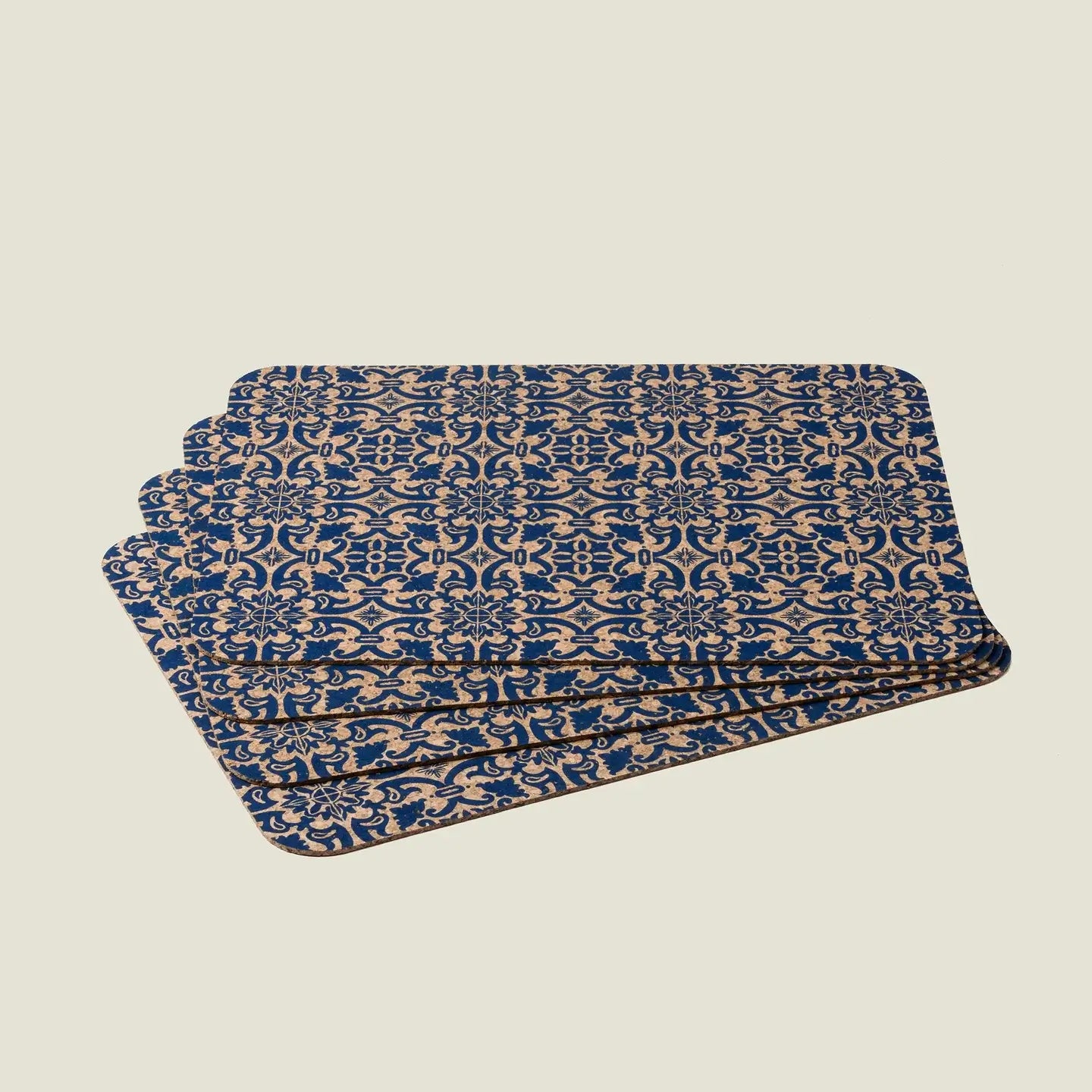 Tile Design Cork Placemats | Rectangular | Set of 4 | Made in Portugal