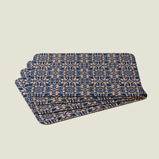 Tile Design Cork Placemats | Rectangular | Set of 4 | Made in Portugal