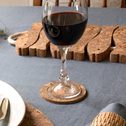 Twist Black Round Cork Coasters | Sets of 4, 6 or 8