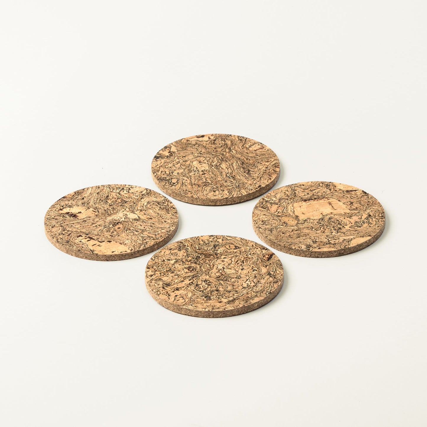 Twist Black Round Cork Coasters | Sets of 4, 6 or 8