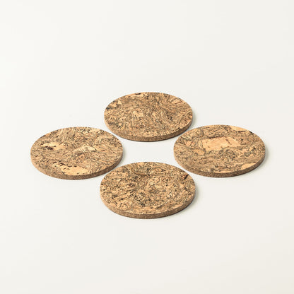 Twist Black Round Cork Coasters | Sets of 4, 6 or 8