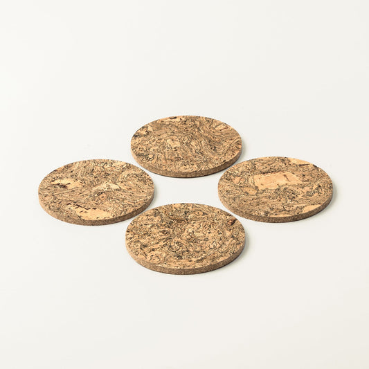 Twist Black Round Cork Coasters | Sets of 4, 6 or 8