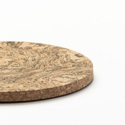 Twist Black Round Cork Coasters | Sets of 4, 6 or 8