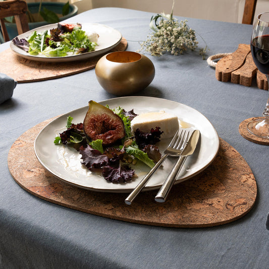 Black Twist Cork Placemats | Pebble Shape | Made in Portugal