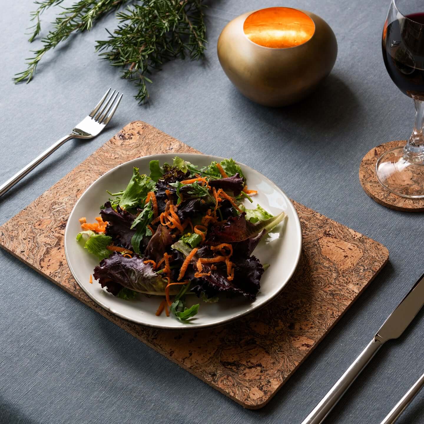 Cork Placemats - Twist Black, Rectangular 30 x 20cm