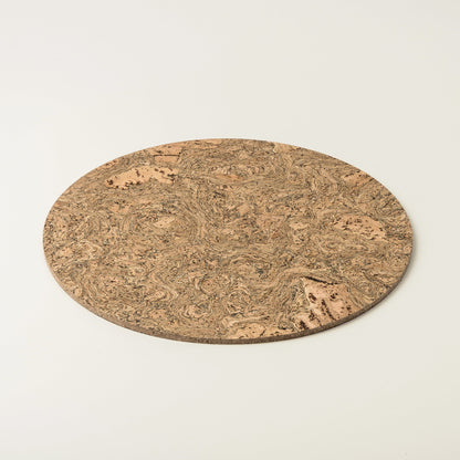 Black Twist Cork Placemats | Round | Set of 4 | Made in Portugal