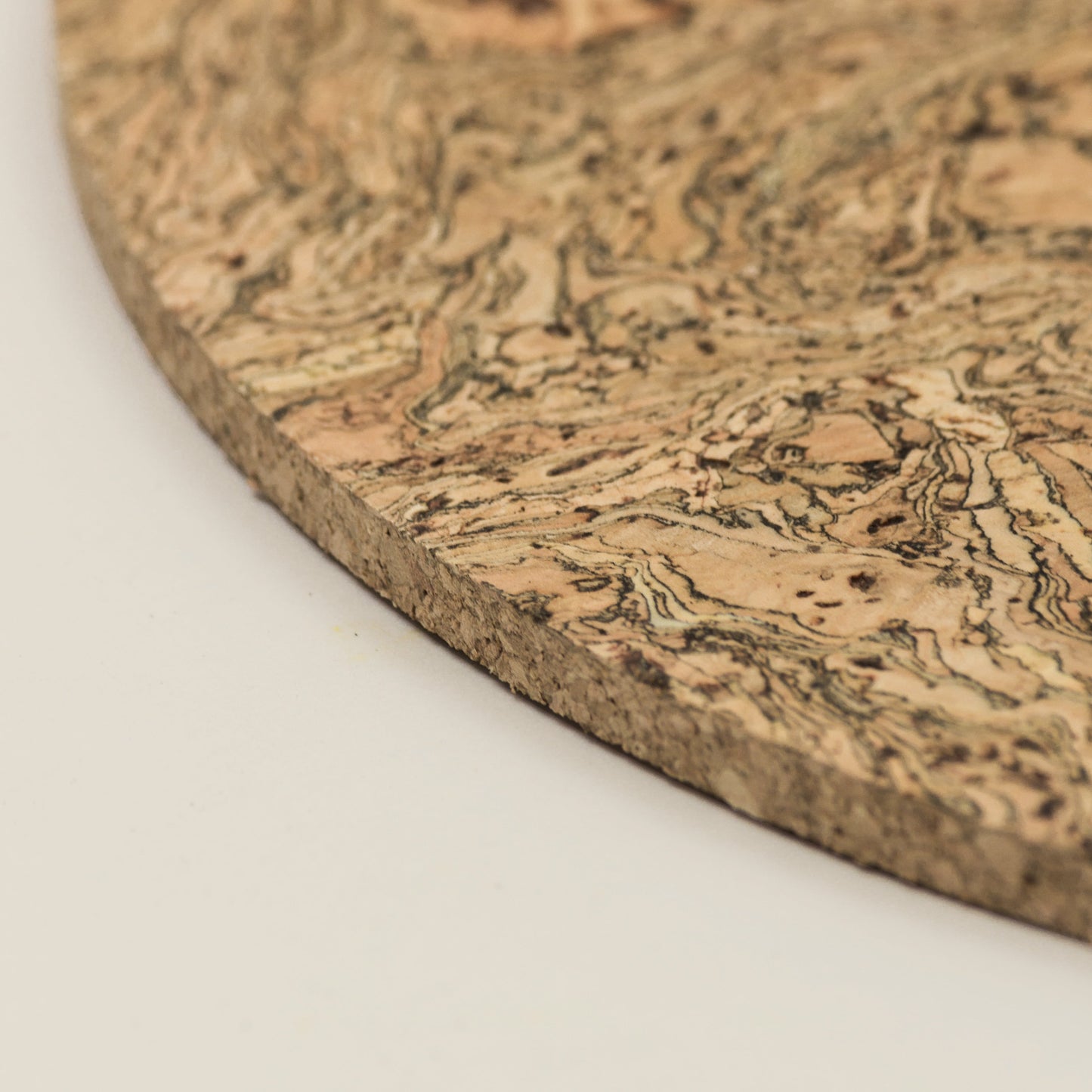 Black Twist Cork Placemats | Round | Set of 4 | Made in Portugal