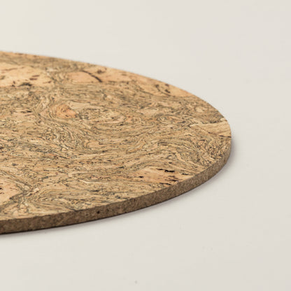 Black Twist Cork Placemats | Round | Set of 4 | Made in Portugal
