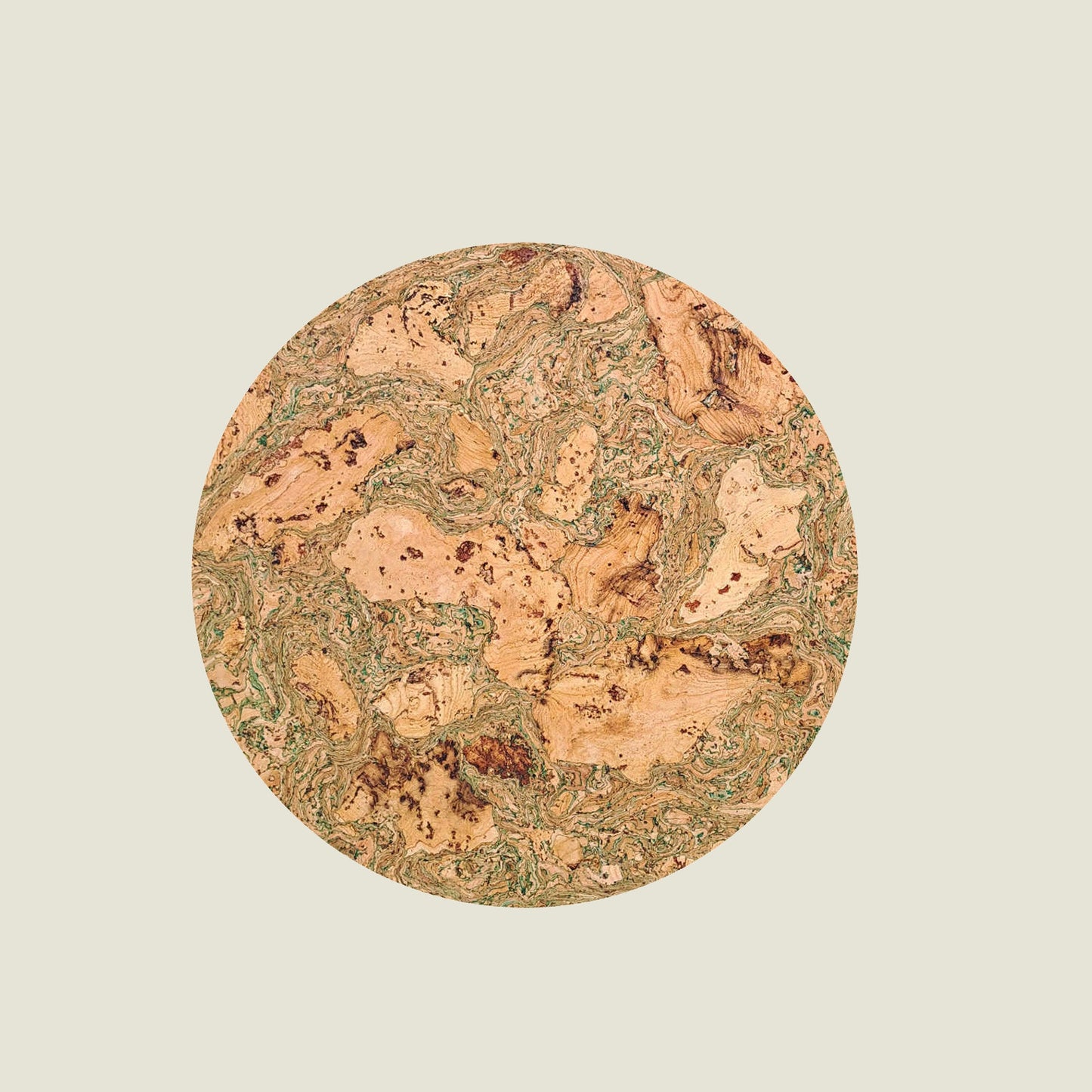 Twist Green Round Cork Placemats | Sets of 4, 6 or 8
