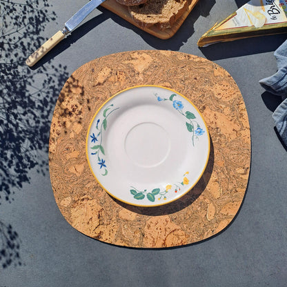 Black Twist Cork Placemats | Squircle Shape | Made in Portugal