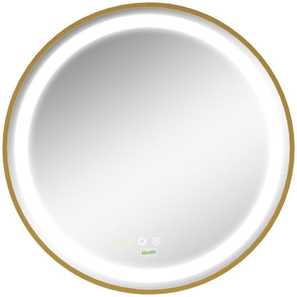 🪞 LED Bathroom Mirror ✨ Round Wall Mount with Lights & Time Display