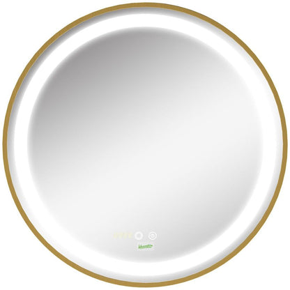 🪞 LED Bathroom Mirror ✨ Round Wall Mount with Lights & Time Display