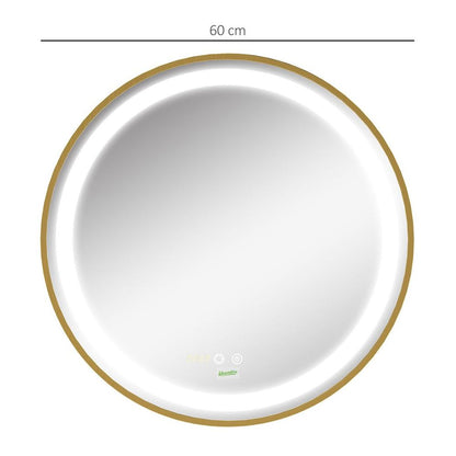 🪞 LED Bathroom Mirror ✨ Round Wall Mount with Lights & Time Display