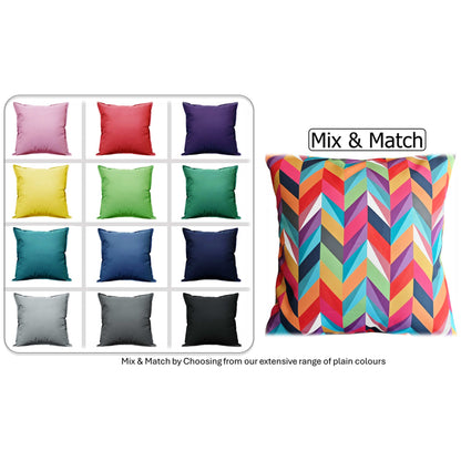 Waterproof Breathable California Multi Hollowfibre Filled Cushions 43x43cm for Outdoor Garden Bench Sofa or Indoor Use by OLIVIA ROCCO