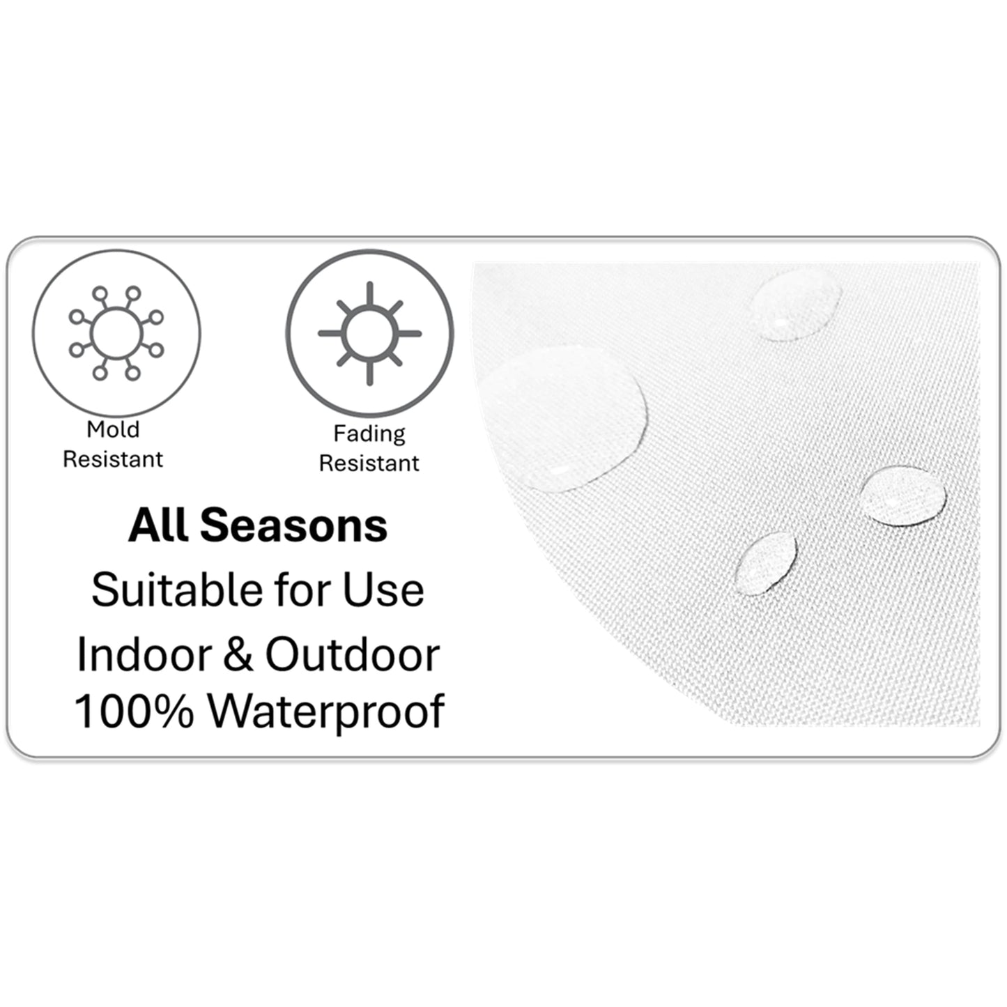 Waterproof Breathable Milano Natural Hollowfibre Filled Cushions 43x43cm for Outdoor Garden Bench Sofa or Indoor Use by OLIVIA ROCCO