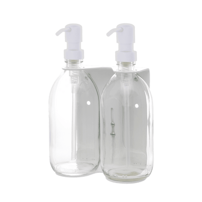 White Double Wall Mounted Soap Dispenser