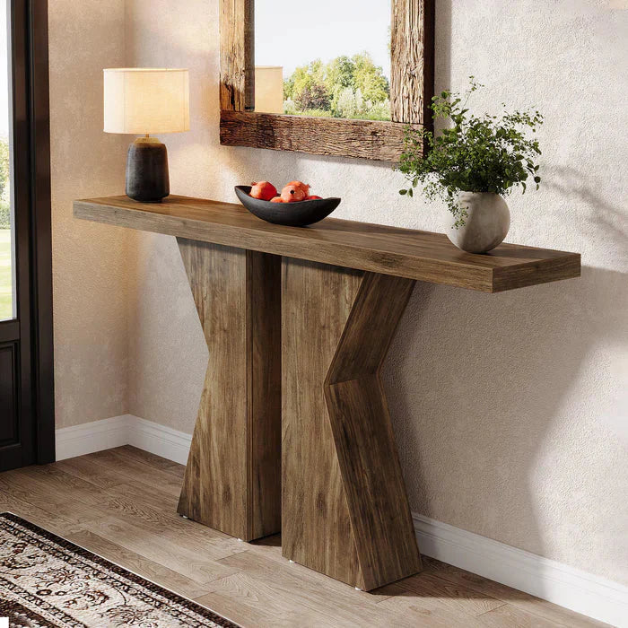 140cm Farmhouse Console Table with K-Shaped Frame | Entryway & Sofa Table