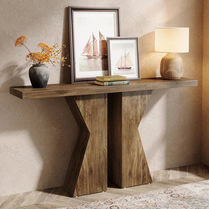 140cm Farmhouse Console Table with K-Shaped Frame | Entryway & Sofa Table