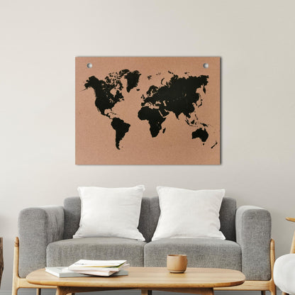 World Map Cork Notice Board | 60 x 40cm