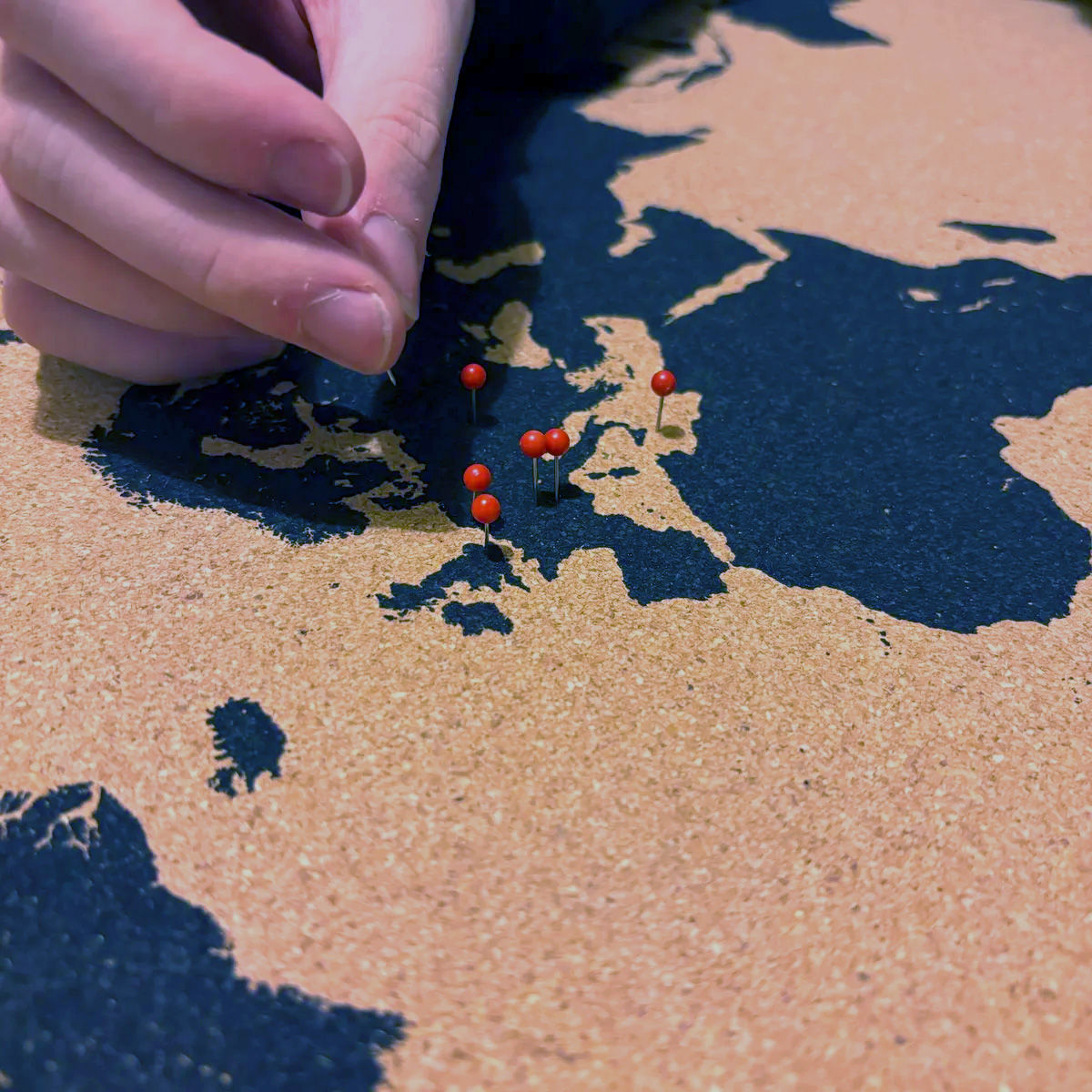 World Map Cork Notice Board | 60 x 40cm