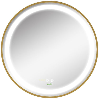 🪞 Kleankin Round LED Bathroom Mirror ✨ Illuminated Wall Mount Mirror
