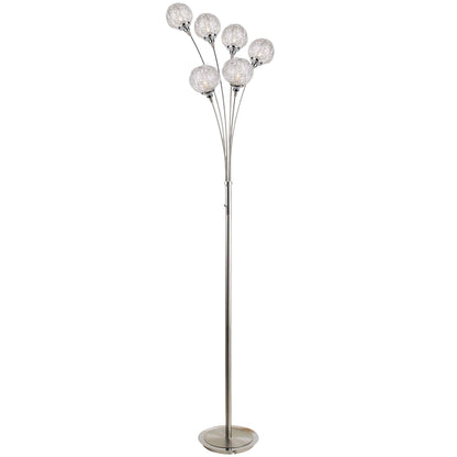Pagazzi Orinoco 6 Light Floor Lamp Polished Chrome with Wire Shades 180 cm