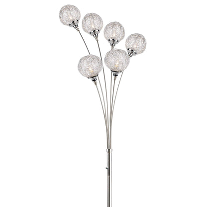 Pagazzi Orinoco 6 Light Floor Lamp Polished Chrome with Wire Shades 180 cm