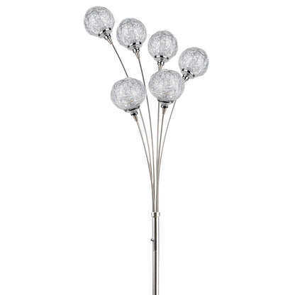 Pagazzi Orinoco 6 Light Floor Lamp Polished Chrome with Wire Shades 180 cm