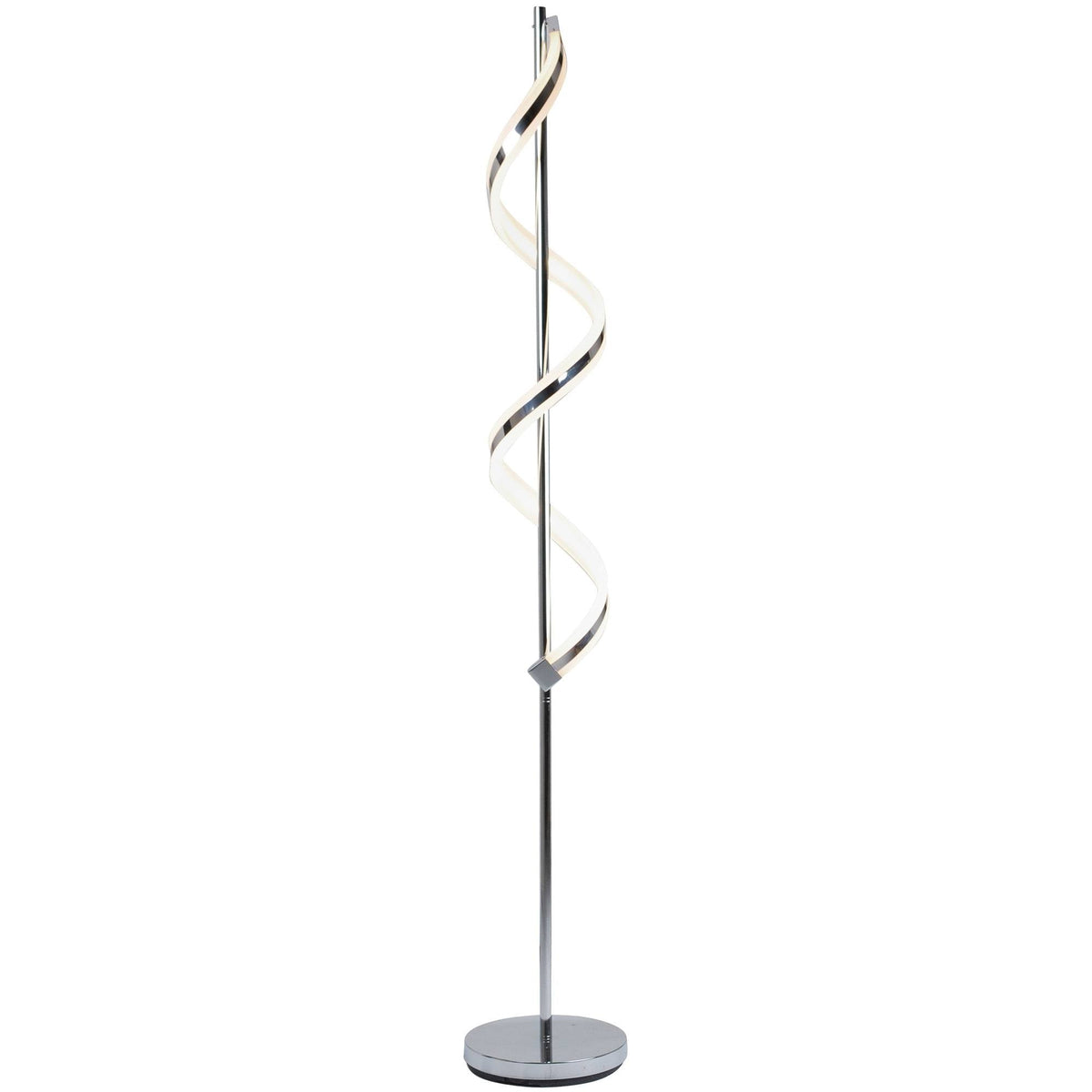 Pagazzi Indie LED Twist Floor Lamp Polished Chrome 160 cm