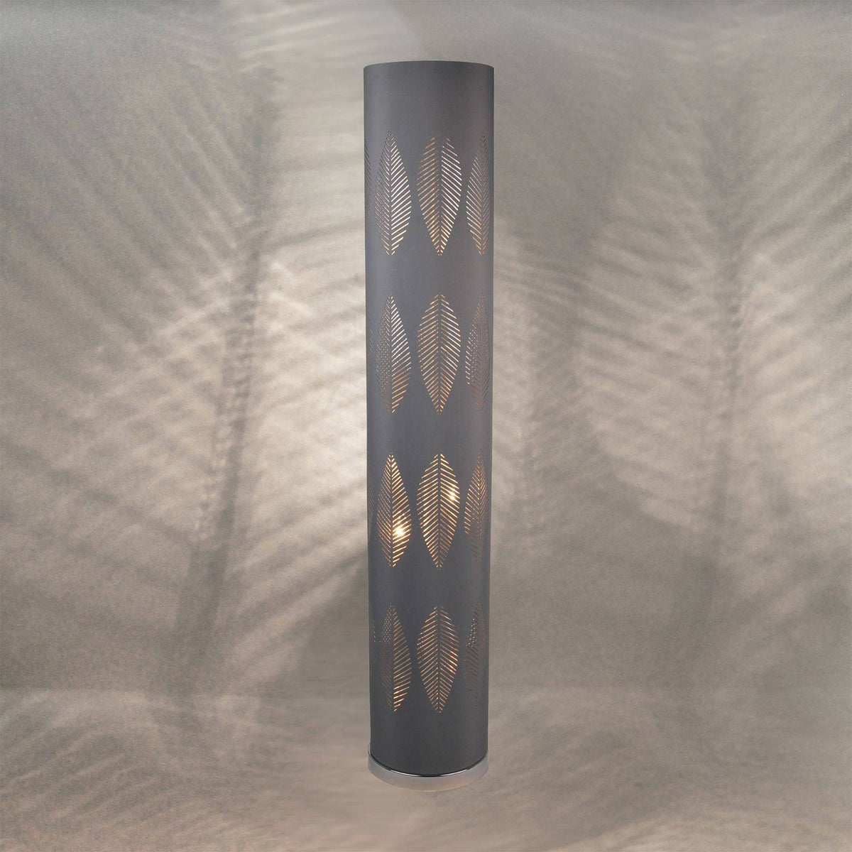 Pagazzi Esme Leaf Cut-Out Floor Lamp Grey 112 cm