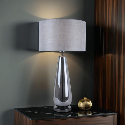Pagazzi Tulisa Tall Smoked Glass Table Lamp 63 cm