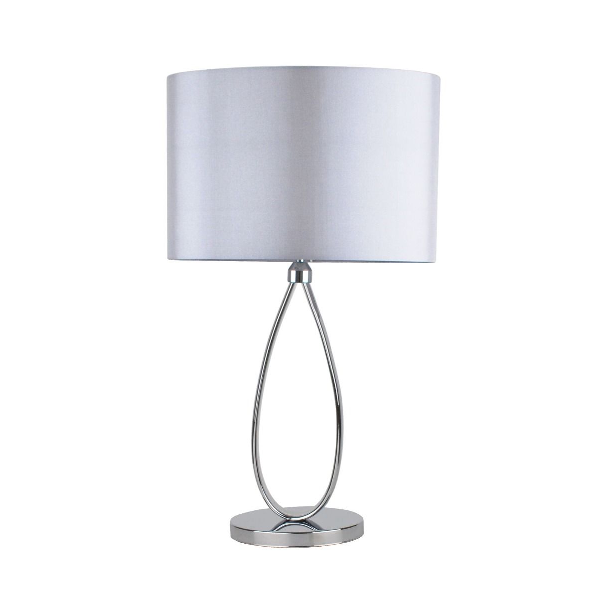 Pagazzi Zabina Teardrop LED Table Lamp Polished Chrome and Grey 53 cm