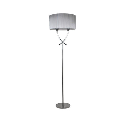 Pagazzi Justina 2 Light Floor Lamp Chrome with Silver Thread Shade 152 cm