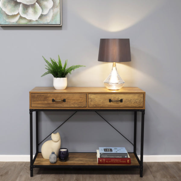 Pagazzi Willis Dual Lit Glass Table Lamp Satin Nickel 45 cm