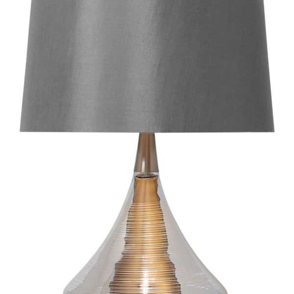 Pagazzi Willis Dual Lit Glass Table Lamp Satin Nickel 45 cm