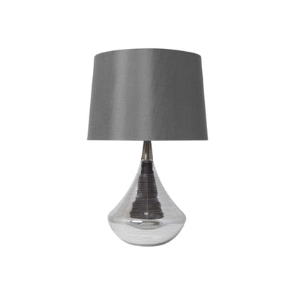 Pagazzi Willis Dual Lit Glass Table Lamp Satin Nickel 45 cm